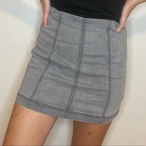 Free People Gray Denim Skirt
